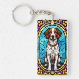 Portrait de chien royal avec cadre doré luxueux