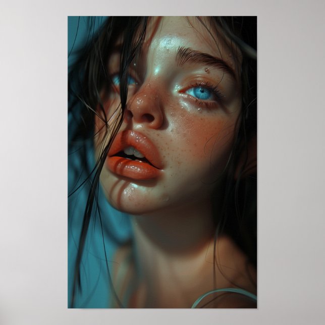 Portrait de fond d'une belle affiche de fille (Devant)