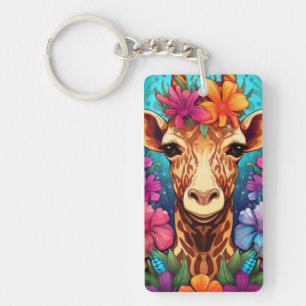 Portrait de girafe floral-93132
