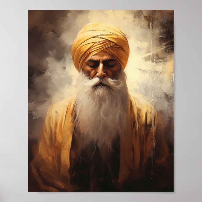 Portrait de Guru Nānak - Poster Sikh (Devant)