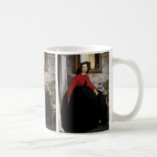 Portrait de Jeune Femme en Veste Rouge Kaffeetasse