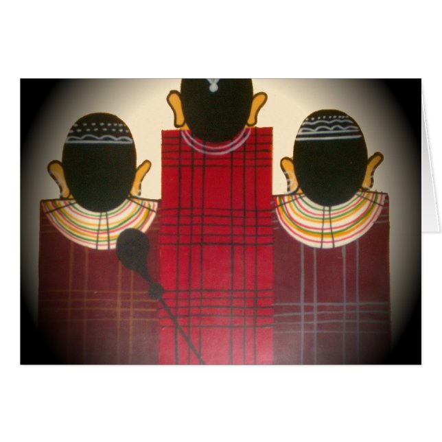 Portrait de la famille Massai À damiers (Devant horizontal)