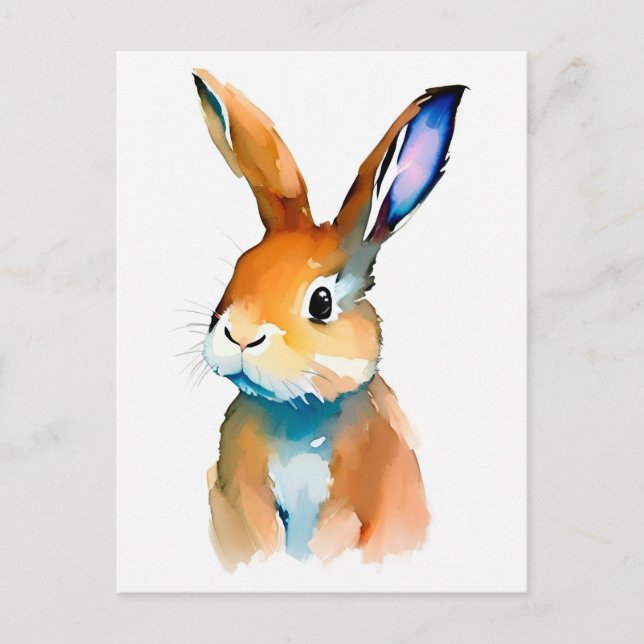 Portrait de lapin 027 carte postale (Devant)