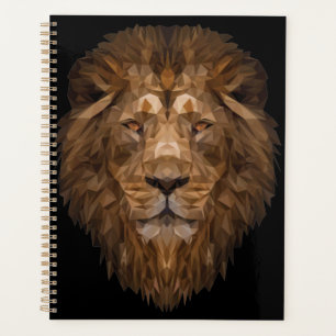 Portrait de lion géométrique
