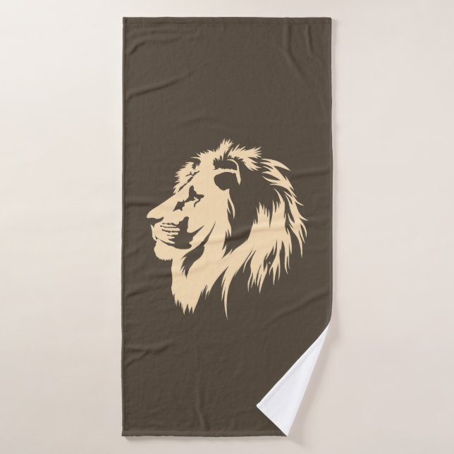Portrait de Lion (sable) (Serviette de bain)