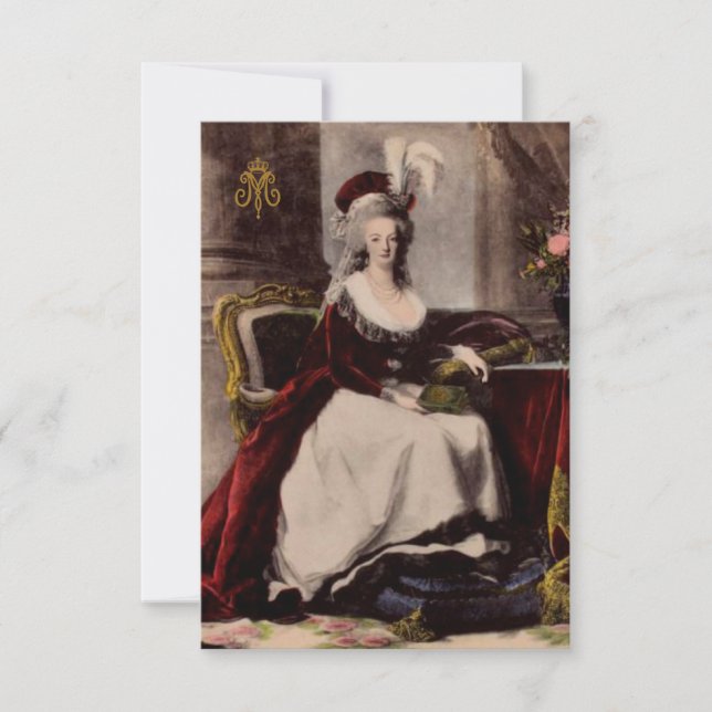 Portrait de Marie Antoinette ~ Invitations / RSVP (Devant)