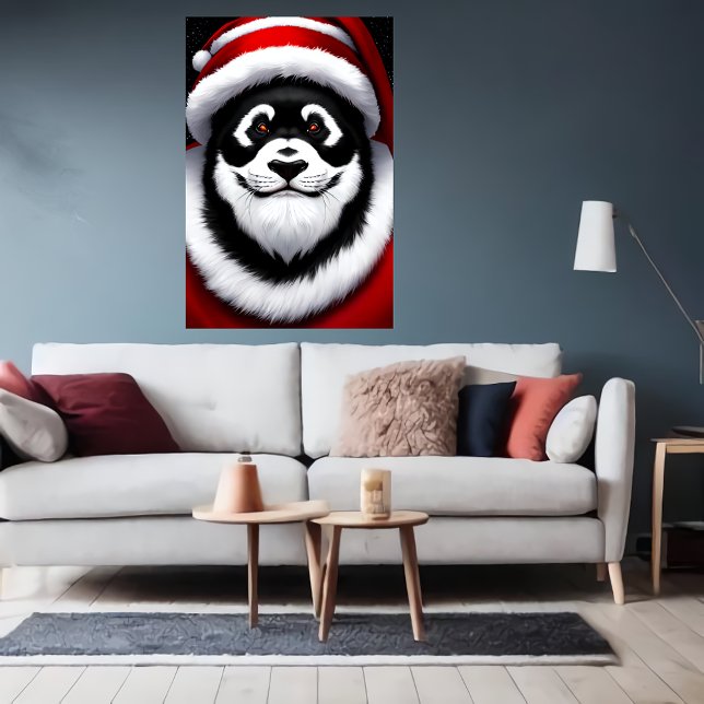 Portrait de Panda Santa Claus | AI Art Poster (Créateur téléchargé)