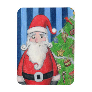 Portrait de Père Noël Christmas Magnet