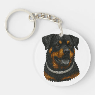 Portrait de Rottweiler en mosaïque de pierres préc