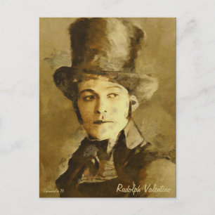 Portrait de Rudolph Valentino Art Carte postale