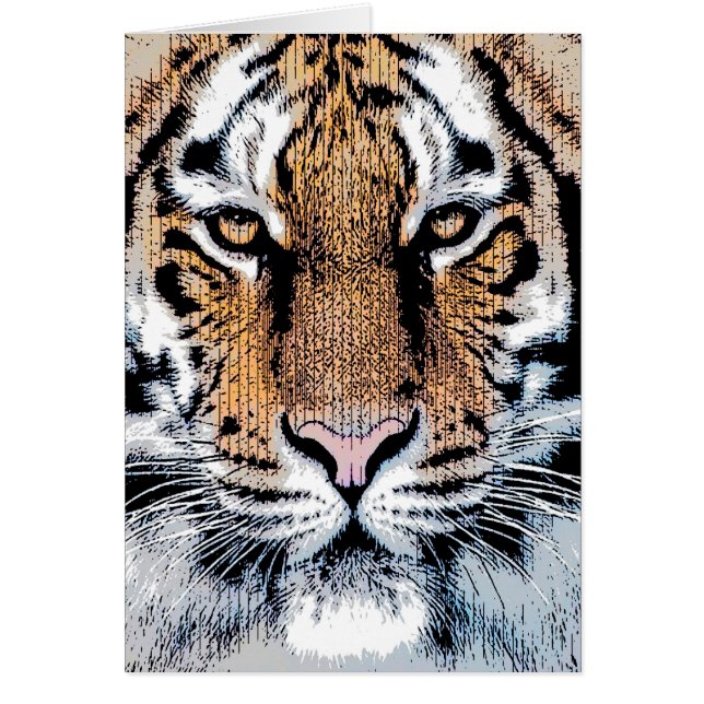 Portrait de tigre en style Presse Graphique (Devant)
