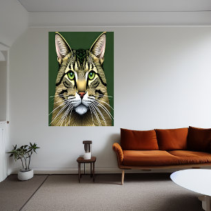 Portrait der bezaubernden Katze AI Art Poster