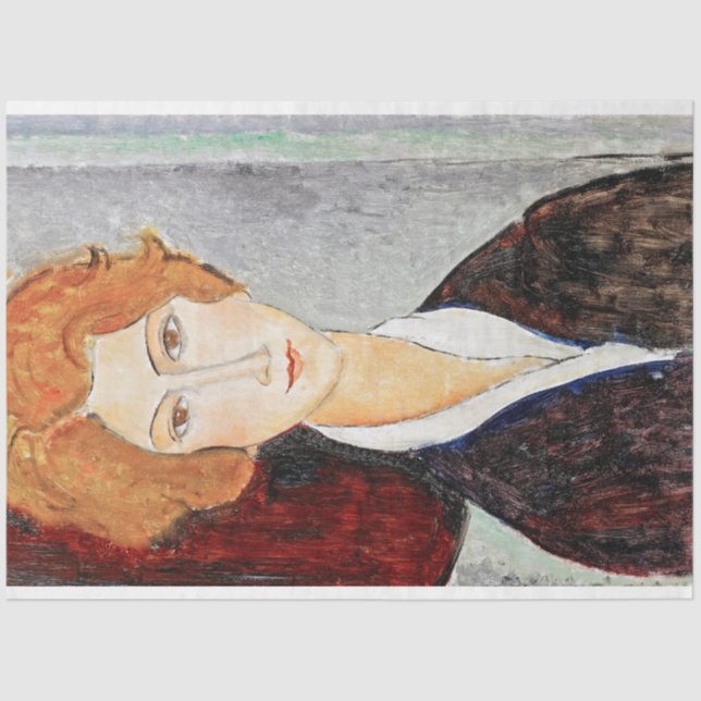 Portrait der Frau, Modigliani Seidenpapier (Vorderseite)