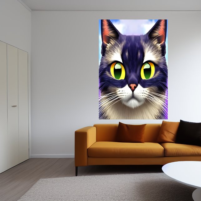 Portrait der gelben Augenkatze | AI Art Poster (Von Creator hochgeladen)