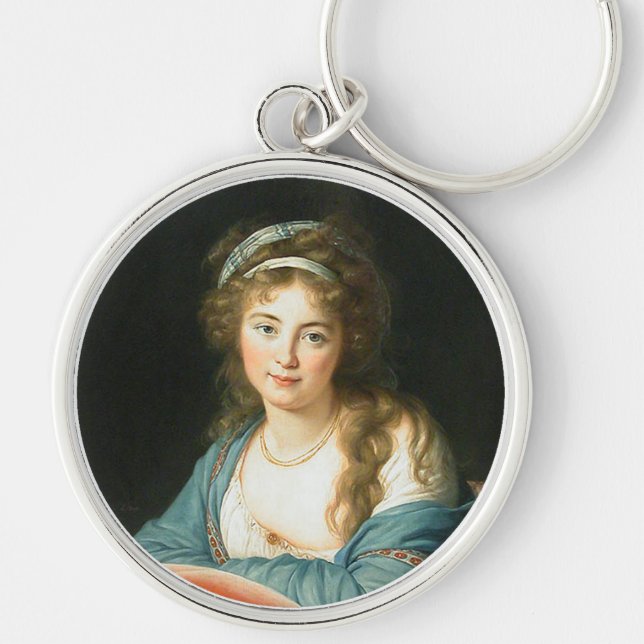 Portrait der hübschen französischen Dame Schlüsselanhänger (Vorne)