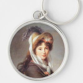 Portrait der hübschen französischen Dame Schlüsselanhänger