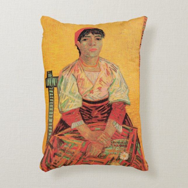 Portrait der italienischen Frau von Vincent van Go Dekokissen (Vorderseite(Vertikal))