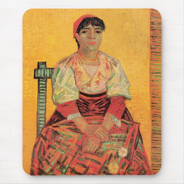 Portrait der italienischen Frau von Vincent van Go Mousepad (Vorne)
