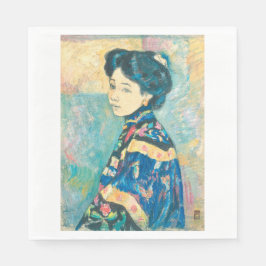 Portrait der japanischen Frau (von Fujishima Takej Serviette