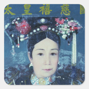 Portrait der Kaiserin Dowager Cixi Quadratischer Aufkleber