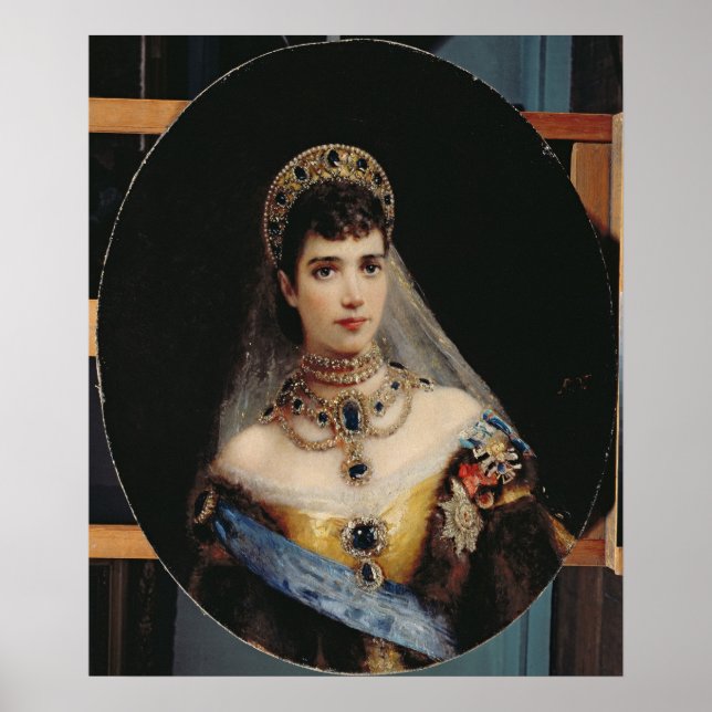 Portrait der Kaiserin Maria Fyodorovna Poster (Vorne)