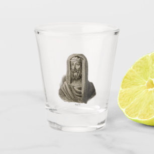 Portrait des alten griechischen Philosophen Diogen Schnapsglas
