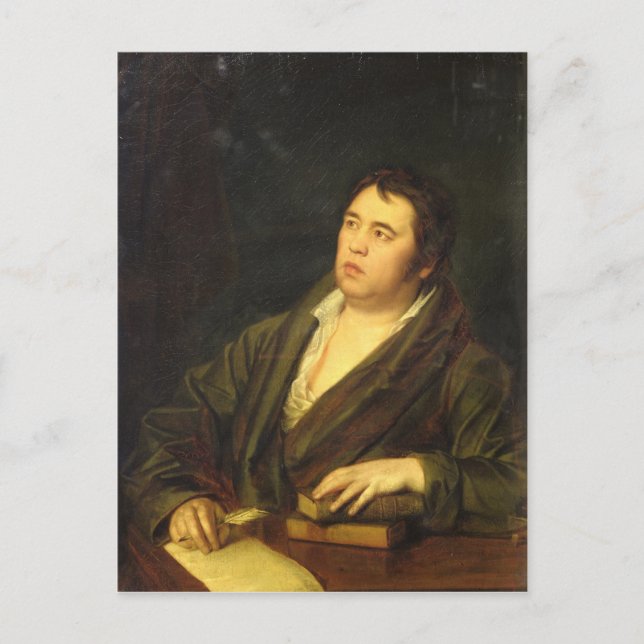 Portrait des Dichters Ivan A. Krylov, 1812 Postkarte (Vorderseite)