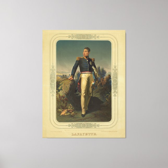 Portrait des französischen General Marquis de Lafa Leinwanddruck (Vorderseite)