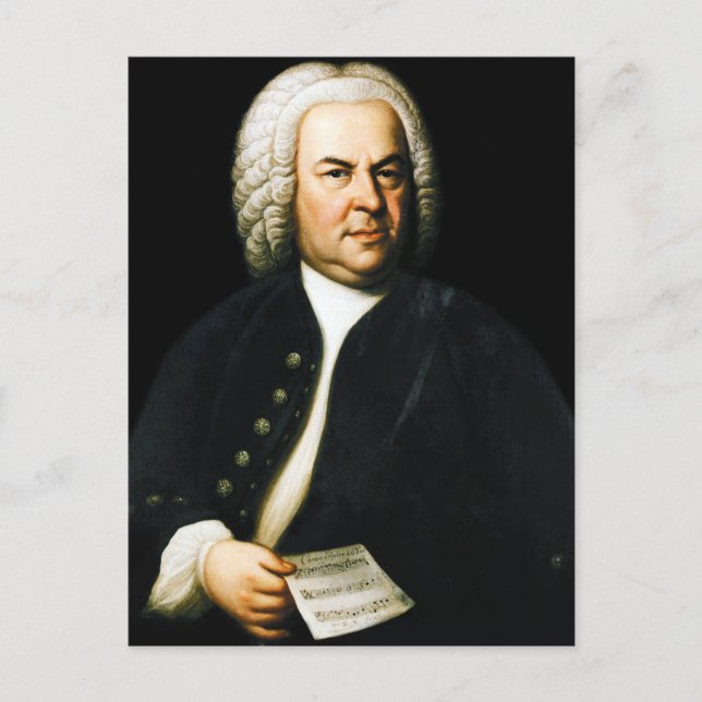 Portrait des großen Komponisten Bach Postkarte (Vorderseite)