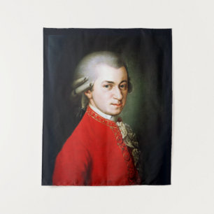 Portrait des großen Komponisten Mozart Wandteppich