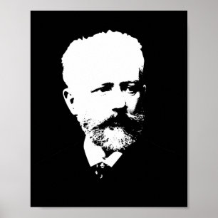 Portrait des großen russischen Komponisten Tchaiko Poster