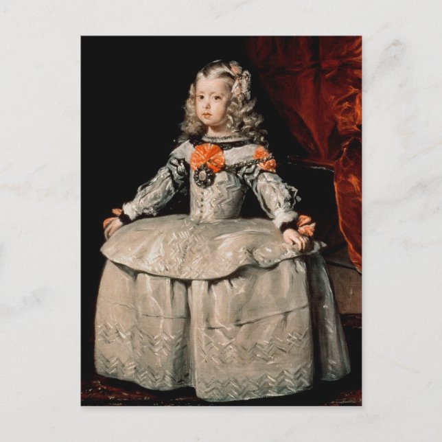 Portrait des Infanta Margarita im Alter von fünf J Postkarte (Vorderseite)