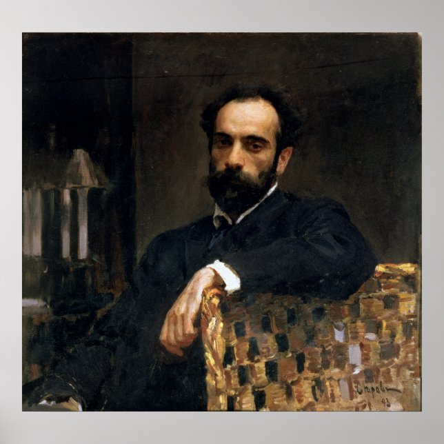 Portrait des Künstlers Isaak Ilyich Levitan Poster (Vorne)
