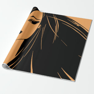 Portrait des Mädchens mit entlassenen Haaren Geschenkpapier