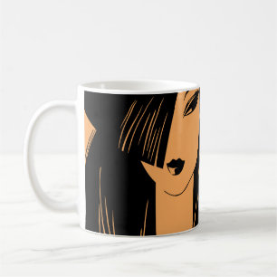 Portrait des Mädchens mit entlassenen Haaren Kaffeetasse