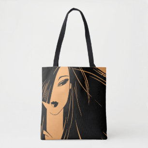 Portrait des Mädchens mit entlassenen Haaren Tasche