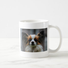 Portrait des reinrassigen Papillon-Hundes Kaffeetasse