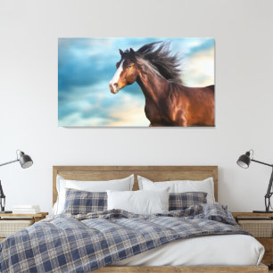 Portrait des schönen Pferdes mit Long Mane Leinwanddruck