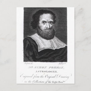 Portrait Dr. Simon Forman graviert von Godfrey Postkarte