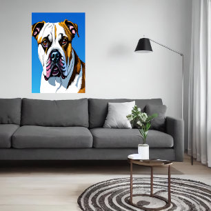 Portrait d'un Bulldog américain   AI Art Poster