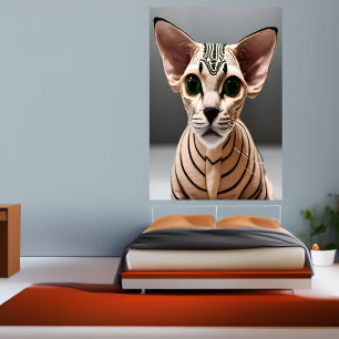 Portrait d'un chat Sphynx   AI Art Poster