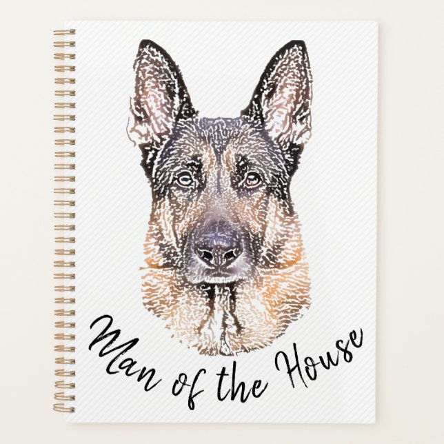 Portrait d'un chien berger allemand Sketched Art (Devant)