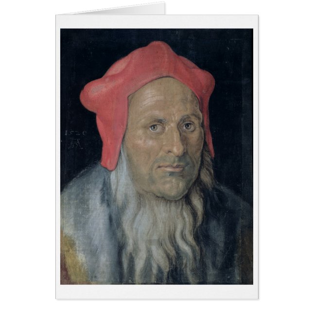 Portrait d'un homme barbu dans Red Hat, 1520 (Devant)