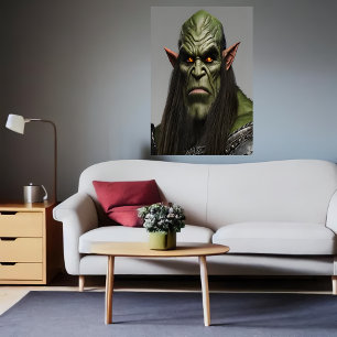Portrait d'un Orc vert   AI Art Poster