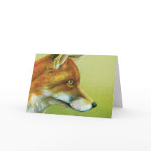 Portrait d'une carte d'art quotidien de renard