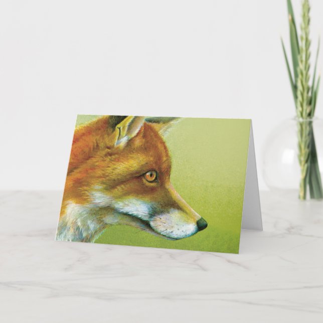 Portrait d'une carte d'art quotidien de renard (Devant)