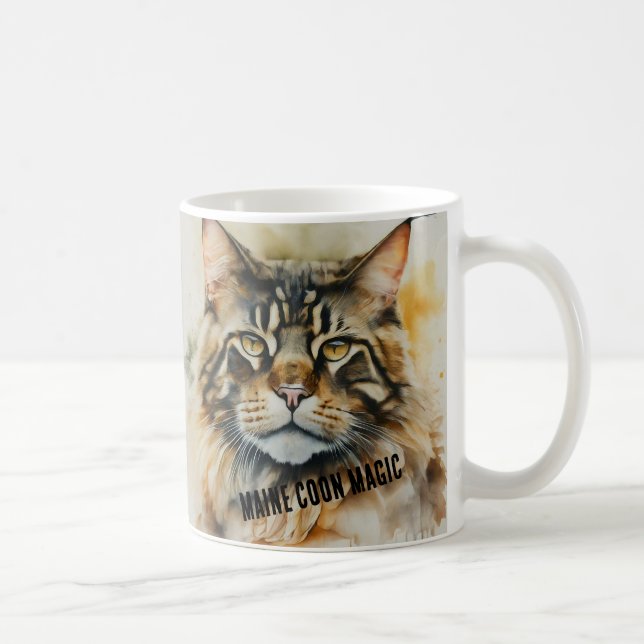 Portrait d'une Mug de chat de coton du Maine (Droite)