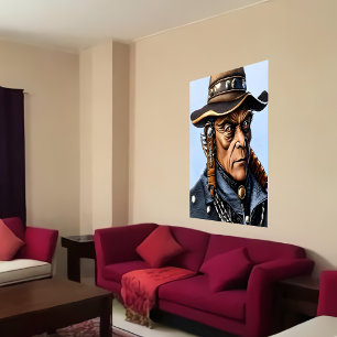Portrait einer Alien Cowboy mit Hut Art der AI Poster