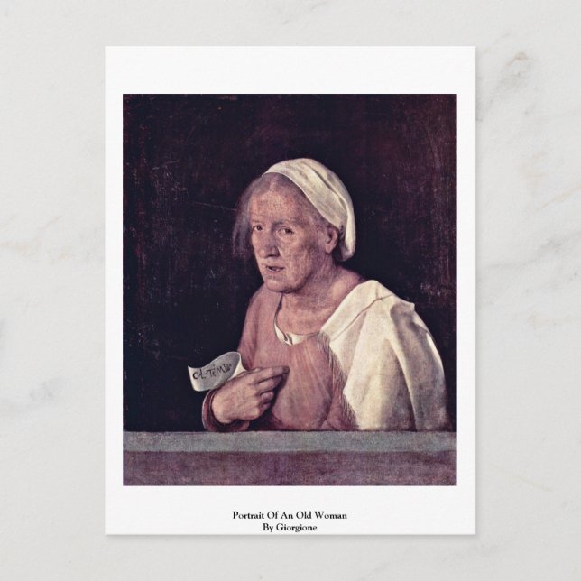 Portrait einer alten Frau von Giorgione Postkarte (Vorderseite)