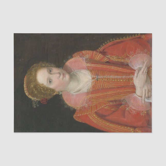 Portrait einer Dame, Halblänge von Ottavio Leoni Seidenpapier (Vorderseite)